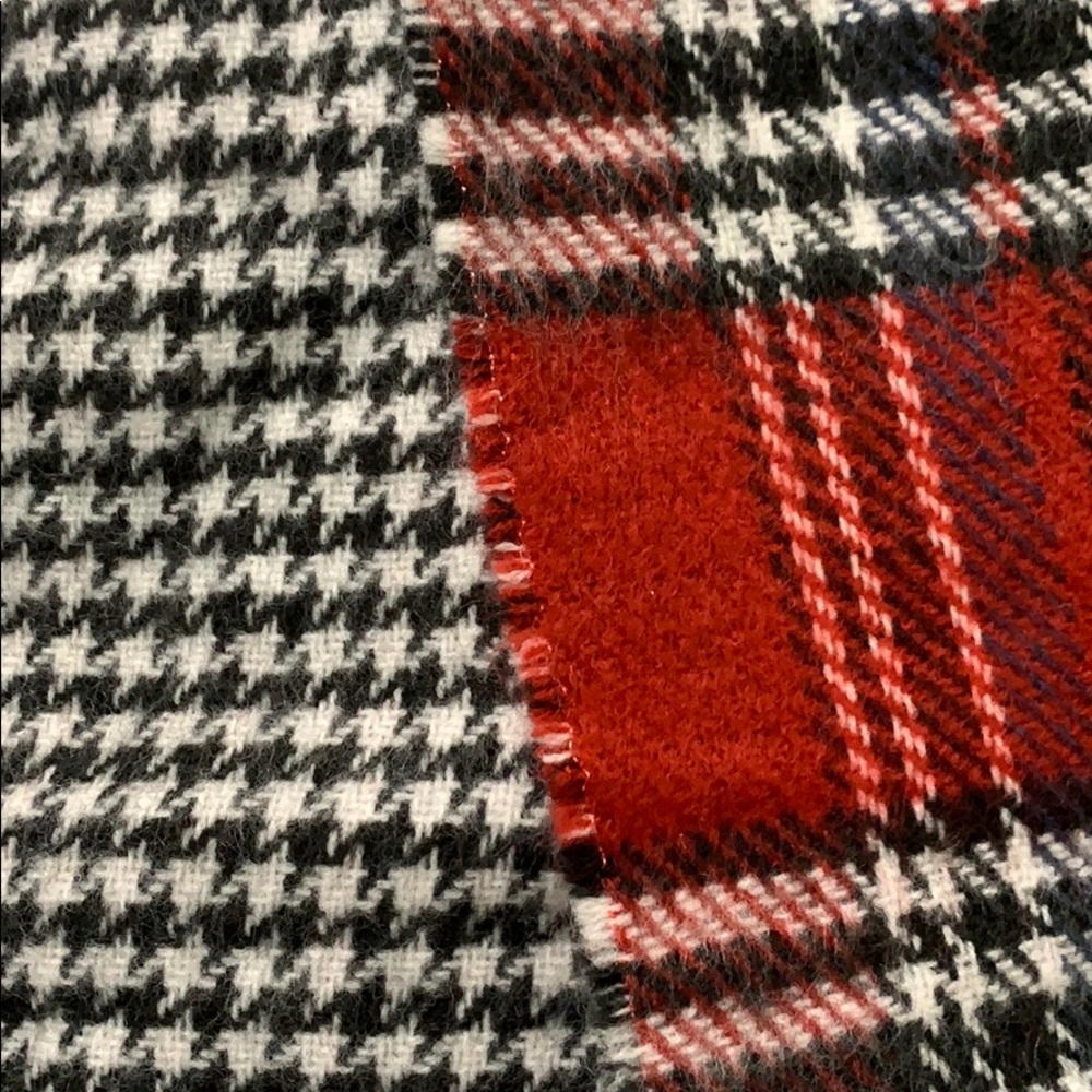 NWT Large red plaid mango scarf